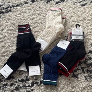 Colorful Cable Knit Socks Set